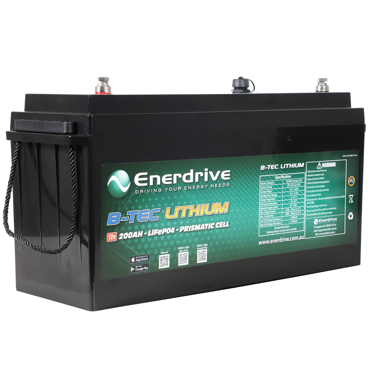 Enerdrive B-TEC 12V 200Ah G2 Lithium Battery EPL-200BT-12V G2