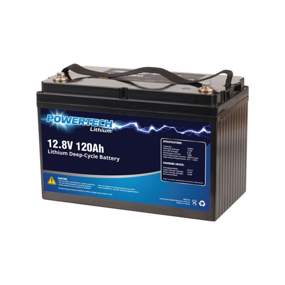 Powertech Lithium 120Ah Battery 12.8V