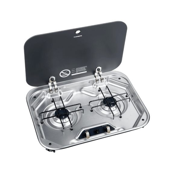 Dometic PI8022 Two burner gas stove with safety glass lid