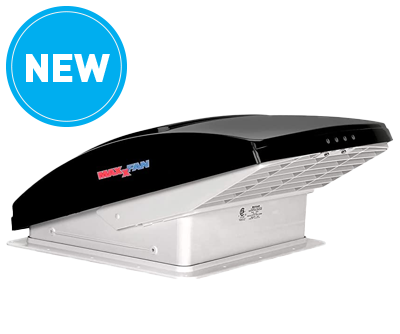 Maxvent MaxxAir Maxxfan Deluxe Vent with 10 Speed Fan Power Lift Remote (Smoke